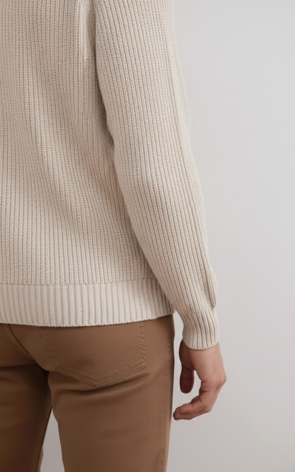 Men’s Ribbed Knit Crew Neck Sweater – Premium Cotton Blend