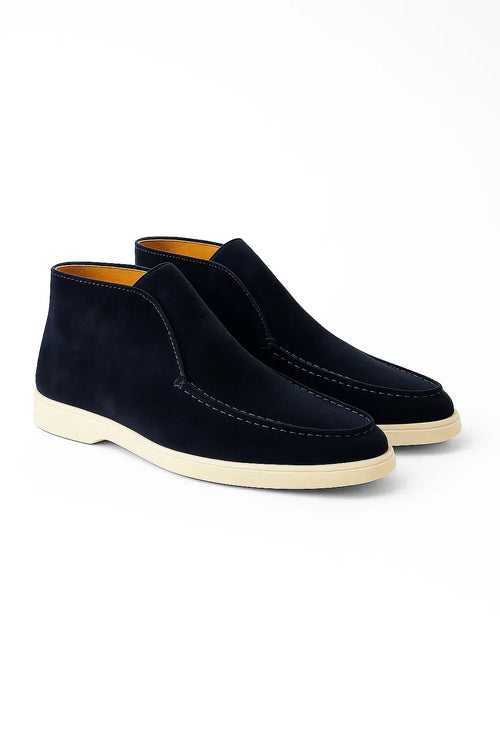 Men’s Suede Ankle Loafers – Soft Leather-Lined Chukka Moccasins for Smart Casual Wear