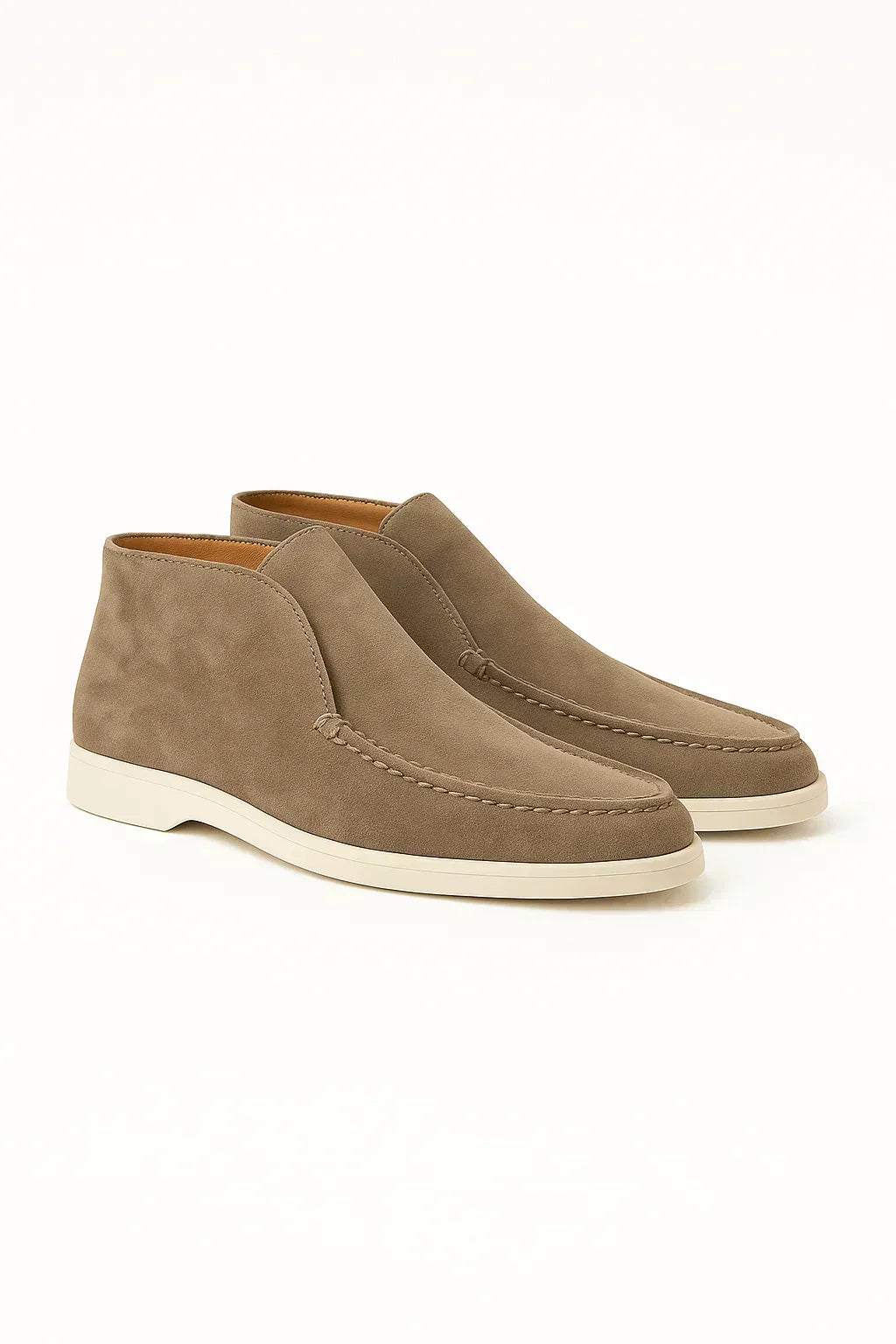 Men’s Suede Ankle Loafers – Soft Leather-Lined Chukka Moccasins for Smart Casual Wear