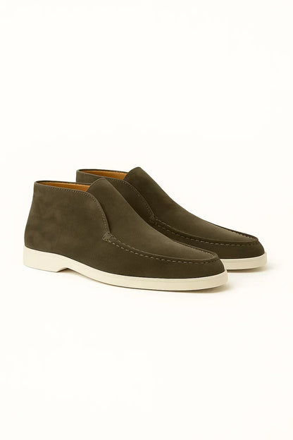 Men’s Suede Ankle Loafers – Soft Leather-Lined Chukka Moccasins for Smart Casual Wear